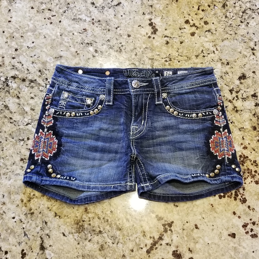 Miss Me Beaded Jean Shorts
